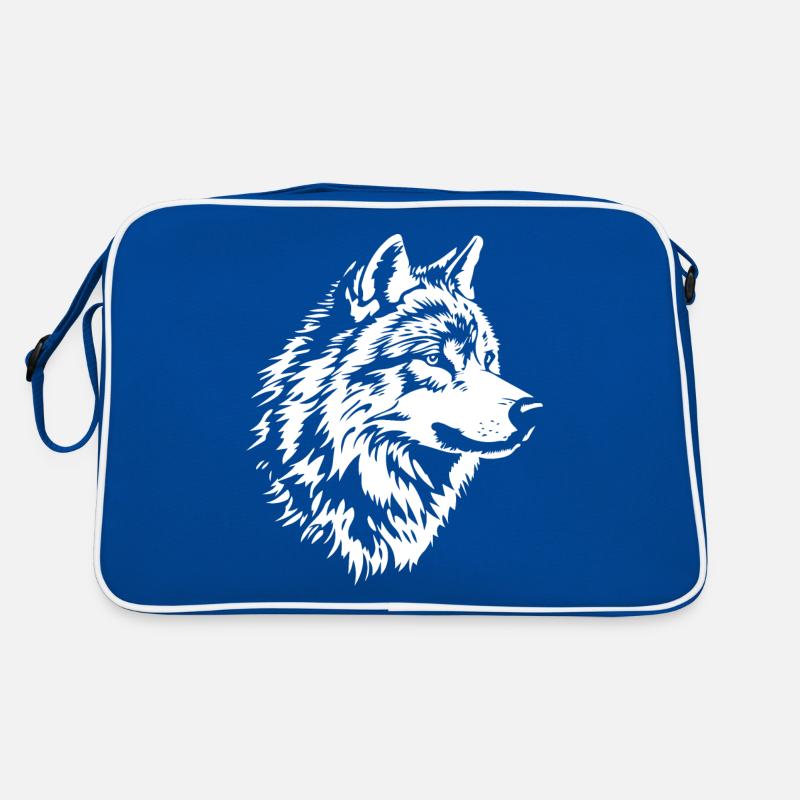 Wolf Gesicht Retro Tasche