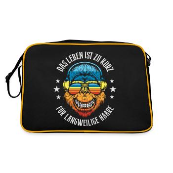 Friseur Friseurin Frisör Frisörin Coiffeure Haare - Retro Tasche - Schwarz/Gold - Hinten