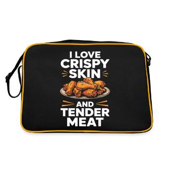 Chicken Wings Lover Crispy Skin Tender Meat - Retro Bag - black/gold - Back