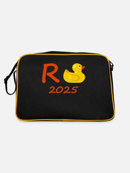 Duck Pension 2025 Pension Retirement Grandpa Grandma Pensioner - Retro Bag - black/gold - Back