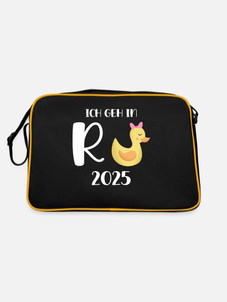 Duck Pension 2025 Pension Retirement Grandpa Grandma Pensioner - Retro Bag - black/gold - Back