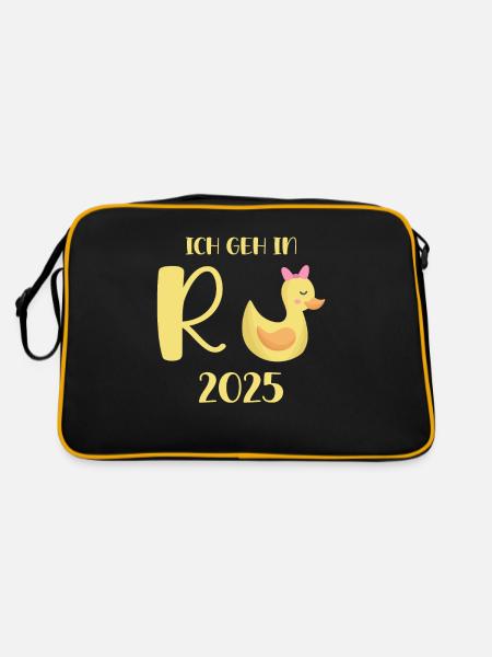 Canard Pension 2025 Pension Retraite Grand-père Mamie Retraité - Sac Retro - noir/or - Dos