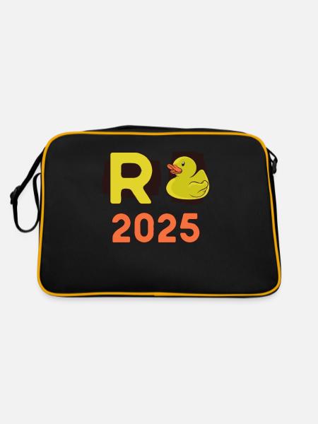 Duck Pension 2025 Pension Retirement Grandpa Grandma Pensioner - Retro Bag - black/gold - Back