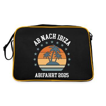 Ibiza Abifahrt 2025 Abitur Klassenreise Abschluss - Retro Tasche - Schwarz/Gold - Hinten