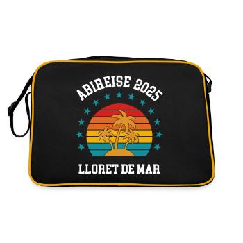 Abireise Lloret de Mar 2025 Abifahrt Klassenreise - Retro Tasche - Schwarz/Gold - Hinten