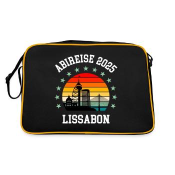 Lissabon 2025 Abireise Klassenfahrt Abi Abifahrt - Retro Tasche - Schwarz/Gold - Hinten