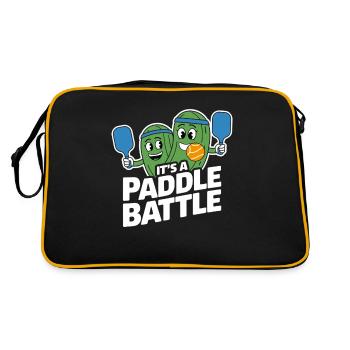 Pickleballspieler Dinkball Paddle Gurken Design - Retro Tasche - Schwarz/Gold - Hinten