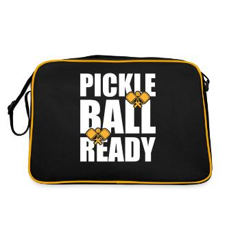 Pickleball Ready Paddleball Player Gift - Retro Bag - black/gold - Back