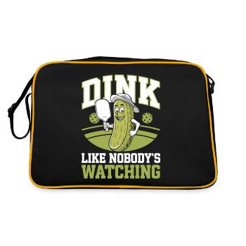 Pickleball Cucumber Dinkball Dink Dinking Gift - Retro Bag - black/gold - Back