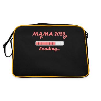 Mama 2025 Geschenk Frauen Damen Mutter Schwanger - Retro Tasche - Schwarz/Gold - Hinten