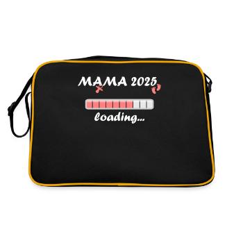 Mama 2025 Geschenk Frauen Damen Mutter Schwanger - Retro Tasche - Schwarz/Gold - Hinten
