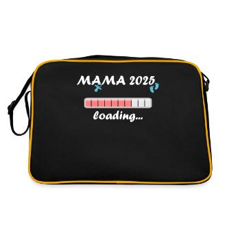Mama 2025 Geschenk Frauen Damen Mutter Schwanger - Retro Tasche - Schwarz/Gold - Hinten