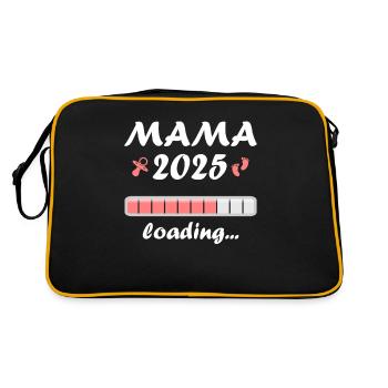 Mama 2025 Geschenk Frauen Damen Mutter Schwanger - Retro Tasche - Schwarz/Gold - Hinten