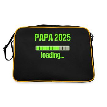 Papa 2025 Cadeau Hommes Hommes Père Enceinte - Sac Retro - noir/or - Dos