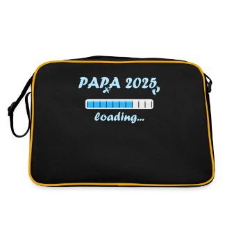 Papa 2025 Cadeau Hommes Hommes Père Enceinte - Sac Retro - noir/or - Dos