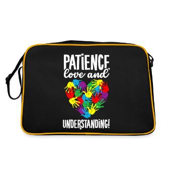 Autism Community Heart Colorful Hands Autistic - Retro Bag - black/gold - Back
