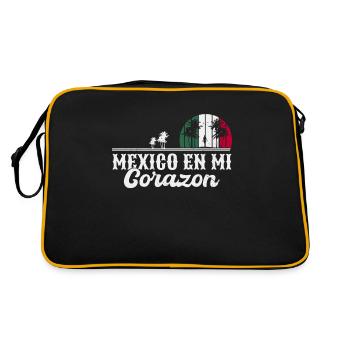 Mexican Roots - En Mi Corazon Mexico - Retro Tasche - Schwarz/Gold - Hinten