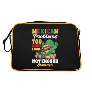 Mexican Problems Much Food Not Enough Stomach - Retro Bag - black/gold - Back