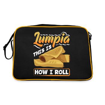 Lumpia This Is How I Roll - Spring Rolls Lumpia - Retro Bag - black/gold - Back