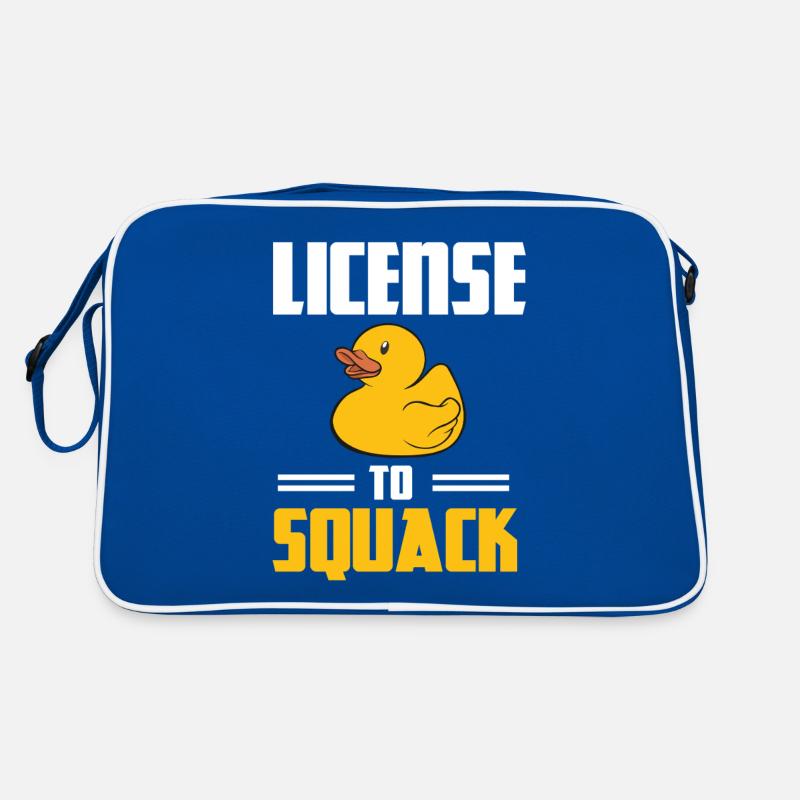 License To Squack Duckling Rubber Duck Yellow Duck Retro Bag