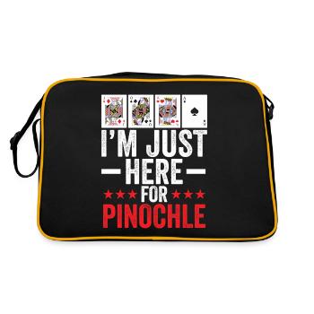 I'm Juist Here For The Pinochle - Retro Bag - black/gold - Back