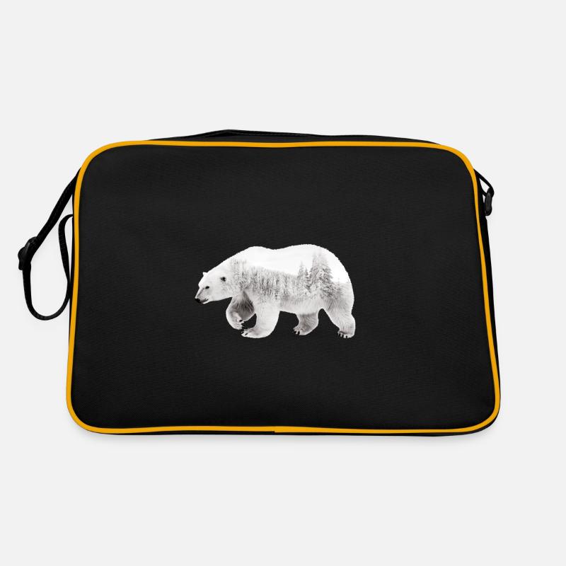 Ours arctique - Sac Retro - noir/or