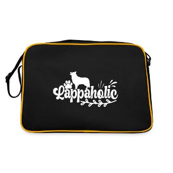Finnish Finnischer Lapphund Lappaholic - Retro Tasche - Schwarz/Gold - Hinten