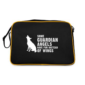 Militär Design Polizei Hund Deutscher Schäfer - Retro Tasche - Schwarz/Gold - Hinten