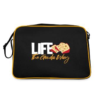 Gouda cheese design for Gouda Fnas and Charcuterie - Retro Bag - black/gold - Back