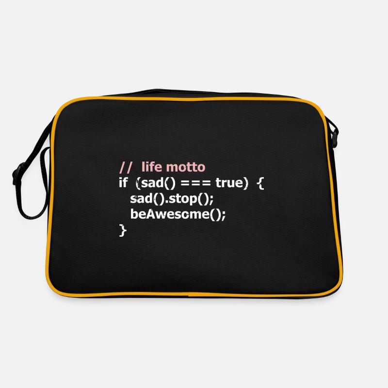 Conception de la cybersécurité pour les pirates informatiques et la cybersécurité - Sac Retro - noir/or