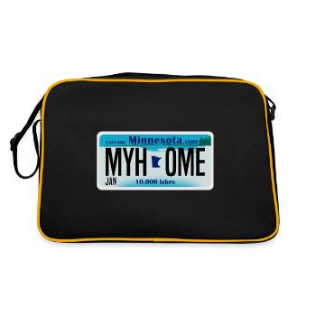 My Home Minnesota Design für stolze Minnesotaner - Retro Tasche - Schwarz/Gold - Hinten