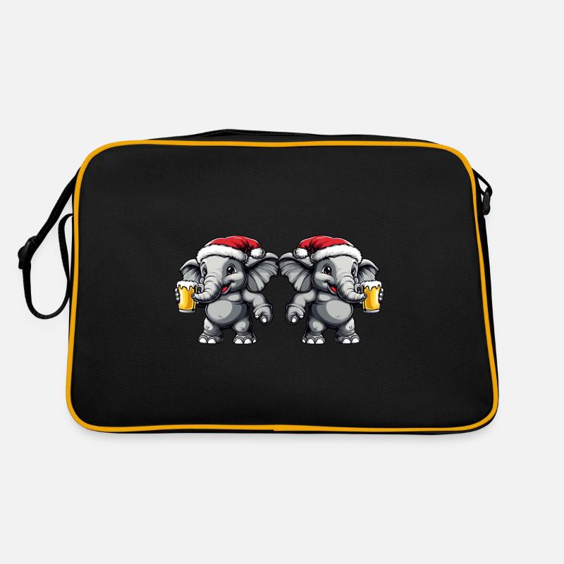 Elefant Weihnachten Bier Team Retro Tasche