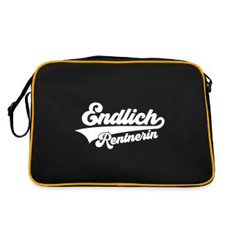 ENDLICH RENTERIN RENTE RENTNER RUHESTAND - Retro Tasche - Schwarz/Gold - Hinten