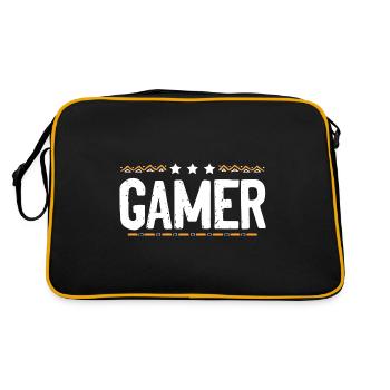 Gamer Beruf - Retro Tasche - Schwarz/Gold - Hinten
