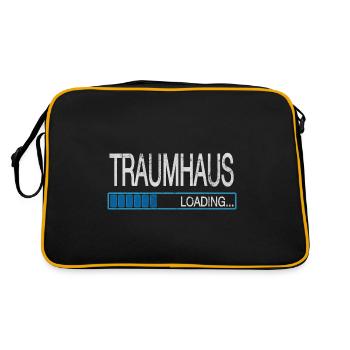 Traumhaus Loading Hausbau Richtfest Traumhaus - Retro Tasche - Schwarz/Gold - Hinten
