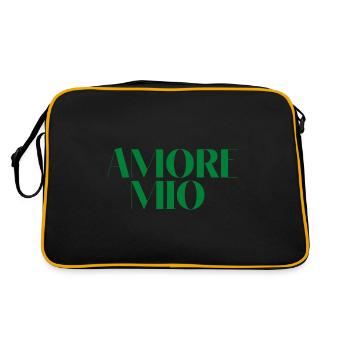 Amore Mio meine Liebe grün Geschenk-Idee Zitat - Retro Tasche - Schwarz/Gold - Hinten
