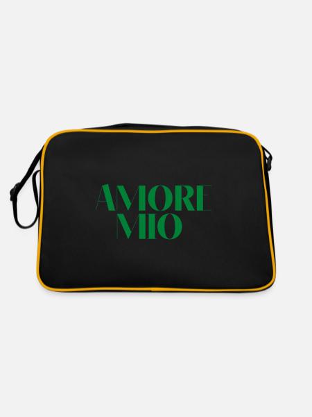 AMORE MIO MY LOVE green gift quote idea - Retro Bag - black/gold - Back