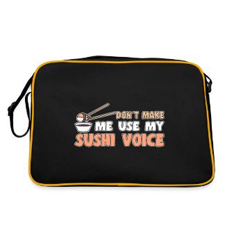 Amateur de sushis N’utilisez pas ma voix sushi - Sac Retro - noir/or - Dos
