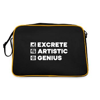 Funny Art Painter Artistic Genius Drawing Artist - Retro Tasche - Schwarz/Gold - Hinten