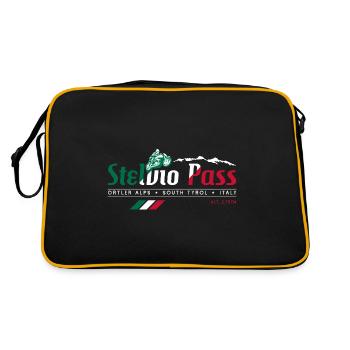 Stelvio Pass T Shirt Design 02 - Retro Bag - black/gold - Back