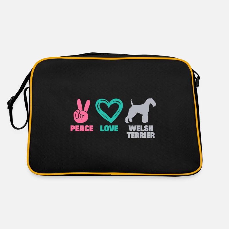 Welsh Terrier Chien Mama Paix Amour Dire Sac Retro
