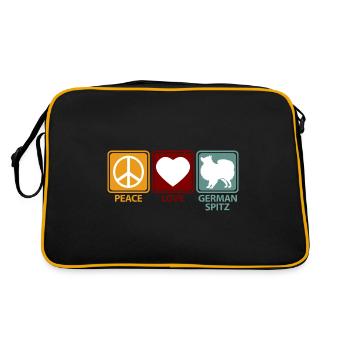 Allemand allemand Spitz Spitz Chien disant drôle - Sac Retro - noir/or - Dos
