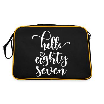 Hello Eighty Seven Cute 87 Years Old Birthday - Retro Bag - black/gold - Back