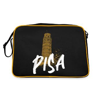 Pisa Italy hometown, tourism tour of Pisa - Retro Bag - black/gold - Back