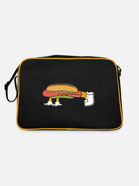 Hot Dog Bodybuilding Fitness Gym Gift - Retro Bag - black/gold - Back