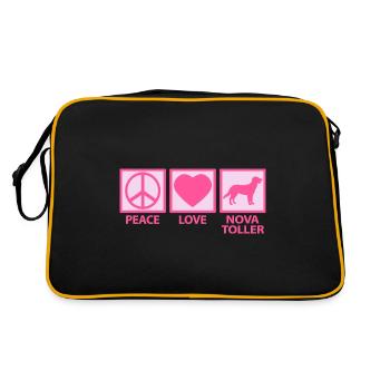 Nova Scotia Duck Tolling Toller Retriever Mama Mom - Retro Tasche - Schwarz/Gold - Hinten
