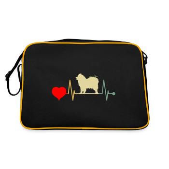 Samoyède Chien Heartbeat Vintage - Sac Retro - noir/or - Dos