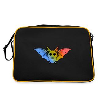 Fledermaus Comic Tier - Retro Tasche - Schwarz/Gold - Hinten