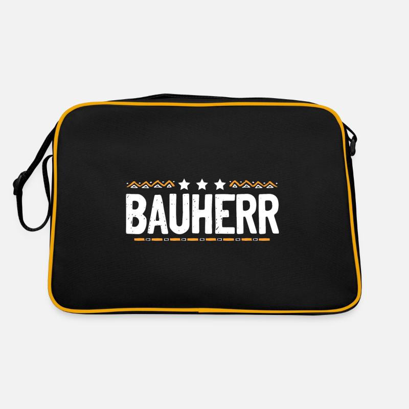 Bauherr Haus Bau Retro Tasche
