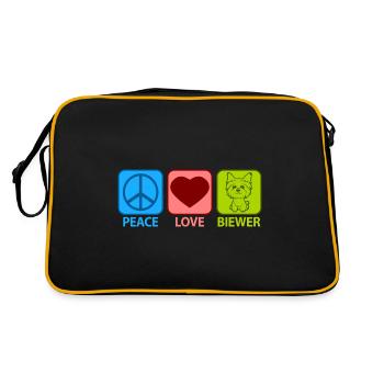 Biewer Yorkshire Terrier Dog Mix Maman Paix Amour - Sac Retro - noir/or - Dos